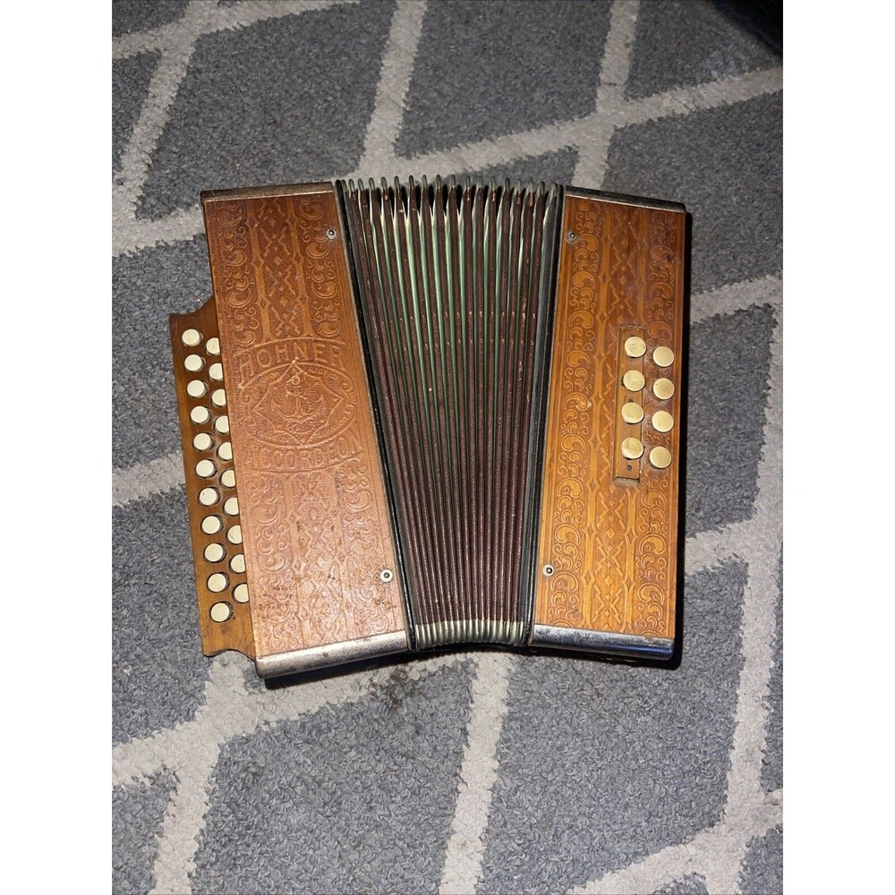 Vintage- Hohner Marca Pressed Wood  Diatonic 29 Key Accordion Made in Germany